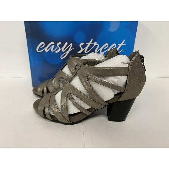 Easy Street Sandals Pewter Met Amaze 6WW - Picture 2 of 7